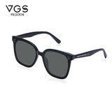 威古氏太阳镜男偏光开车眼镜防强光超轻驾驶镜防紫外线方框墨镜 暗夜黑-大方框