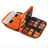 COOL BELL旅行数据线收纳包电源充电宝耳机USB线 多功能数码配件整理袋双层 灰色 便携