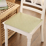 原梦城堡夏季椅子垫凉席坐垫办公室冰丝藤椅垫汽车座垫坐垫夏天餐椅垫凉垫 冰绿方形 45x45cm含系带
