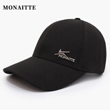 蒙奈特（MONAITTE）帽子男秋冬新款鸭舌帽户外运动防晒遮阳潮流四季休闲时尚棒球帽女 黑色（四季款） 均码 可调节（54-61CM）