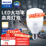 飞利浦（PHILIPS） LED灯泡节能灯e27螺口超亮大球泡工业厂仓照明中低天棚灯灯泡 【恒亮型E27】-40W-暖黄光