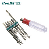 宝工（Pro'sKit）7合1红颈PVC双头起子组可换头螺丝刀双头批头组合套装 SW-9109D