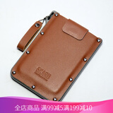 琪莫（KEMY）5CARD卡包零钱包创意超薄男证件真皮多卡位女抽拉头层牛皮夹卡套 真皮版（棕色）