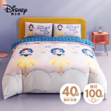 迪士尼（Disney）全棉四件套儿童学生家用双人床被套床单被罩枕套 田园白雪1.5m床