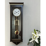 冬柏香椿木铜机芯机械钟老式实木打点报时摆钟上弦链发条挂钟表88厘米 椴木数字钟面