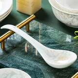 红牡丹 景德镇碗碟套装新中式碗盘家用吃饭陶瓷碗单个饭盘菜盘西餐盘 一季花开大勺1个