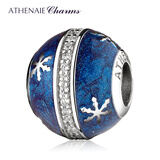 ATHENAIE阿斯娜 蓝色冬日雪花串饰925银串珠散珠搭手链配饰品转运珠子