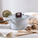 MGC汤锅陶瓷釉不粘锅家用炒锅双耳锅蒸煮炖汤锅电磁炉燃气灶适用 皓月白汤锅 24cm