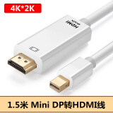 苹果Macbook Air/Pro笔记本电脑与连接电视投影仪高清线 Mini DP转HDMI连接线 1.5米Mini DP转HDMI线 2K*4K白色