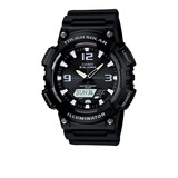 卡西欧（CASIO）男表 石英手表 学生运动手表 多功能双显电子表 防水夜光表 AQ-S810W-1A太阳能LED夜光