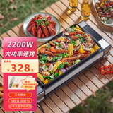 科立浦（KELIPOR）德国出口款电烧烤炉烤肉锅电烤盘家用轻烟烧烤炉电烤架烤肉烤串机煎烤一体两用锅 单烤网+大金不沾烤盘 1层