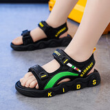 轩途诗新款夏季儿童凉鞋男中大童防滑软底男孩小童魔术贴凉鞋男沙滩鞋