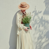 范思蓝恩夏季开衫薄款女衬衫两件遮阳衬衣半身裙套装24FS12126 透明黄衬衫 XS