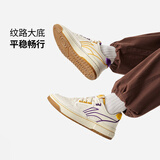 李宁新秀Rookie板鞋简约男女情侣款春季新款篮球文化鞋运动鞋 米白色/光谱黄/锆石紫-4 42