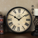 迪高钟表美式大厅挂钟时钟客厅挂表无声复古电子壁钟挂墙上静音欧式表 黑色罗马12寸30.5厘米