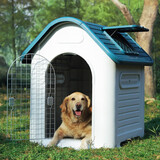 华元宠具（hoopet）狗窝狗房子狗屋室外小型大型犬室内别墅户外狗笼狗窝四季通用夏季 超大号-带天窗带门【90斤】