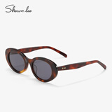 SHAWNLEE欧美复古猫眼墨镜女时尚海边郊游防晒潮酷太阳镜男#326 玳瑁色