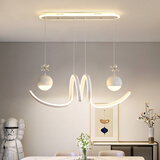 君年现代简约餐厅灯具2026年最流行灯长条奶油风网红饭厅吧台餐桌吊灯 2048白色/三档光色/护眼光源100W 三色无极带遥控-已接入米家APP