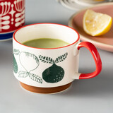 onlycook  家用陶瓷马克杯带手柄杯子燕麦早餐杯咖啡杯办公室水杯 盛夏果实款陶瓷杯/单个