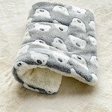 爵氏猫垫子猫窝狗猫咪被子秋冬床垫宠物四季平台棉垫狗狗毯子冬季加厚 灰色小熊【羊羔绒+法兰绒】 M号（建议体重10斤内）