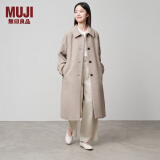 无印良品（MUJI）女式 羊毛混 立领大衣毛呢大衣外套中长款女款秋冬 BD0Z6A4A 浅米色 S (155/80A)