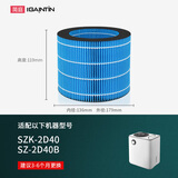 简庭 适配美的无雾加湿器滤芯SZK-2C30/1E25B/2D40B/3B20过滤网 SZK-2D40/2D40B加湿器滤芯