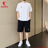 乔丹运动裤短裤男裤2025夏季五分裤冰丝速干跑步裤健身裤休闲裤子男士 1217F白色套装【升级-口袋拉链】 2XL