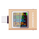 炬为AT085手机充电器type-c多功能直流电流数显电压表usb测试仪功率计 香槟金AT085 4.5~50V/0~12A