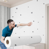 浪漫满屋墙纸自粘学生卧室装饰翻新贴纸墙纸防水防潮背景墙纸壁纸翻新贴 【10米】铝箔米白星空60cm*10米 0cm*0cm