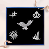 缔晶胸针男帆船西装西服别针商务休闲胸章大衣外套领针生日礼物送老公 【飞鹰展翅】胸针五件套-T33