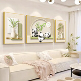 艺环宇中式复古客厅装饰画小众艺术沙发背景墙挂画中古风高级感三联壁画