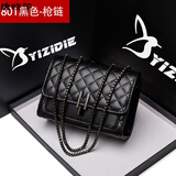 唐晓笙女包2023新款韩版迷你女学生菱格ins链条包女单肩斜挎小包包女士 801-旗舰版(枪色) 大号