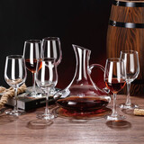 WINTERPALACE经典红酒杯套装家用高端无铅玻璃高脚杯6只装醒酒器葡萄酒杯酒具 经典款酒杯350ML*6只+带把醒酒器