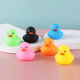 心欣贝发声小黄鸭男女孩洗澡戏水捏捏叫动物捏响软胶小鸭子儿童玩具套装 彩色小鸭【6色装】