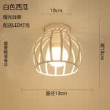 灯霓莱网红爆款过道灯吸顶灯现代简约创意玄关灯阳台等嵌入式入户走廊灯 7W 8㎡内适用 700lm 白西瓜款 三色光
