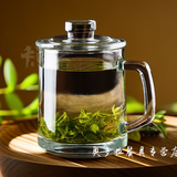 喜碧家用耐热玻璃杯带把水杯客厅泡茶杯绿茶杯加厚杯子 加厚耐热380ml+玻璃盖-喜碧