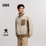 森马（Semir）夹克男冬季抗静电摇粒绒宽松外套撞色拼接户外风109724108103