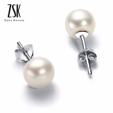 ZSK珠宝925银淡水珍珠花朵银耳钉多款可选韩版简约时尚气质银耳钉 定价 银耳钉一对