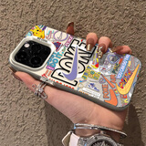 杜梵纳 涂鸦皮卡丘磁吸适用苹果15手机壳14plus新款13潮牌iPhone12个性11promax情侣防摔硅胶全包保护套 银白色【磁吸壳】涂鸦皮卡丘 iPhone 15 Pro