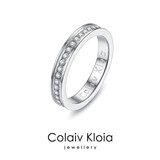 Colaivkloia情侣戒指男女对戒316L精钢一对满天星素圈情人节生日礼物送男女友 T1K031-满天星（白金色） 美码8号