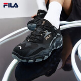 斐乐（FILA）掠夺者2丨复古厚底增高老爹鞋男鞋女鞋情侣时尚通勤百搭跑步休闲 【男款】黑/中灰-BM 42.5
