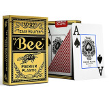 Bee小蜜蜂娱乐专用扑克牌塑料德州扑克大字宽牌 防水耐用 进口 红色