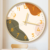 BBA挂钟现代简约时钟创意轻奢挂墙钟表客厅装饰石英钟 12英寸几何绿