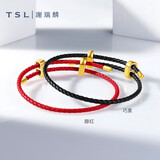 谢瑞麟（TSL）手绳可穿珠转运珠手绳编织绳情侣款多色可选62627-62628 62627-红色 