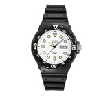卡西欧（CASIO）男女表学生手表运动手表 夜光防水石英表带星期日历腕表 黑表白盘MRW-200H-7E