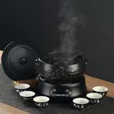 创颐 陶瓷煮茶器蒸茶器泡茶养生煎药烧水壶带盖电陶炉茶具套装蒸茶煮茶壶 山水陶瓷煮茶器+S3雅黑电陶炉（送礼品）