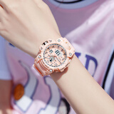 ABORNI王一博同款独角兽电子手表男夜光钢铁之心初高中学生女机械风卡休 少女粉