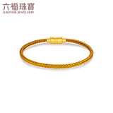 六福珠宝 钢丝绳手绳转运珠配饰配件 约18.5cm-B5款姜黄色3mm钢丝绳