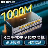 磊科（netcore）S8GTK 8口千兆交换机 监控网络网线安全扣分线器 企业级家用宿舍分流器 适配弱电箱 兼容百兆