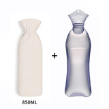 三朴samply三朴热水袋注水长条暖水袋加厚热敷肚子暖手迷你可爱透明小 小蛮腰透明(加布套)850ml